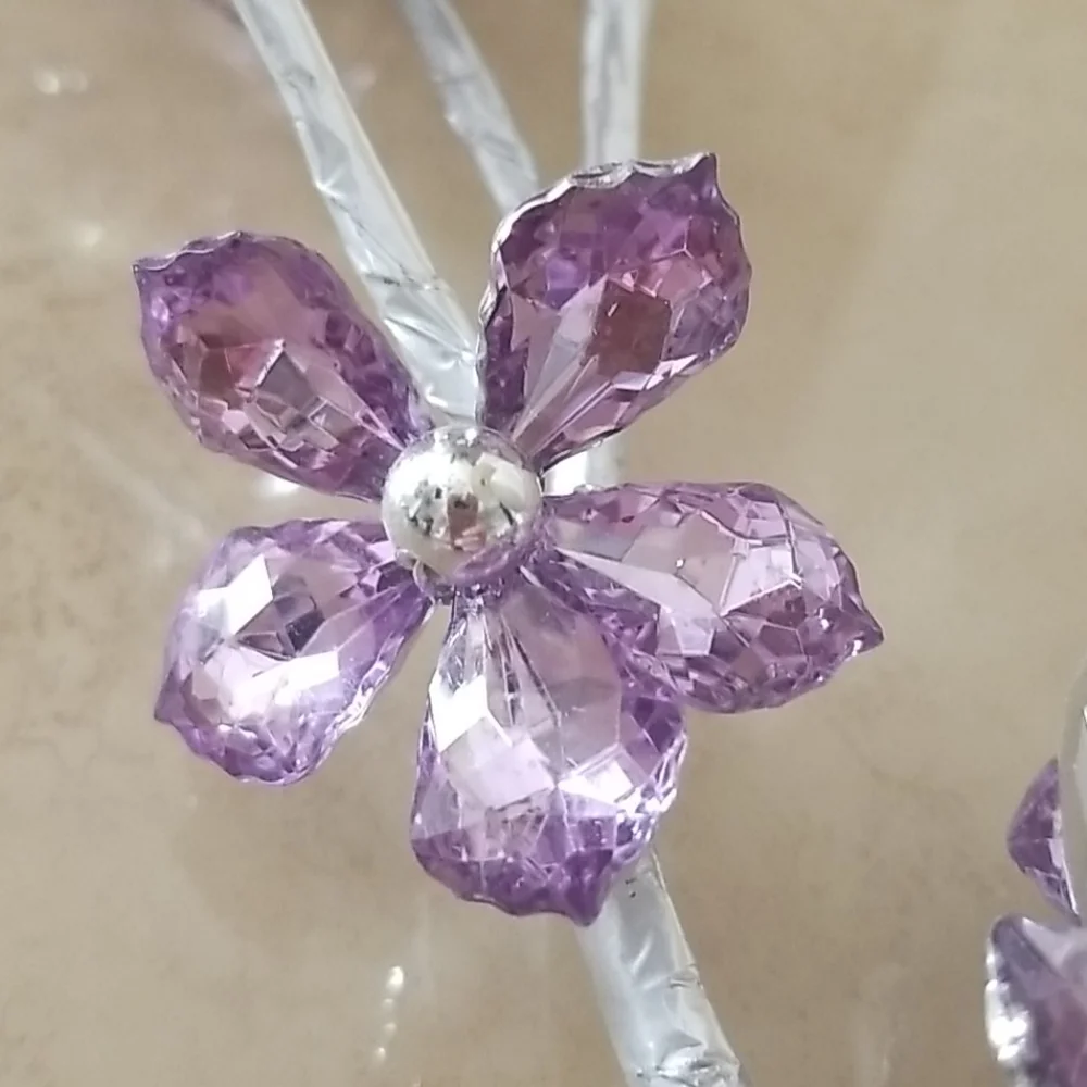 Purple Glass Flowers Strand